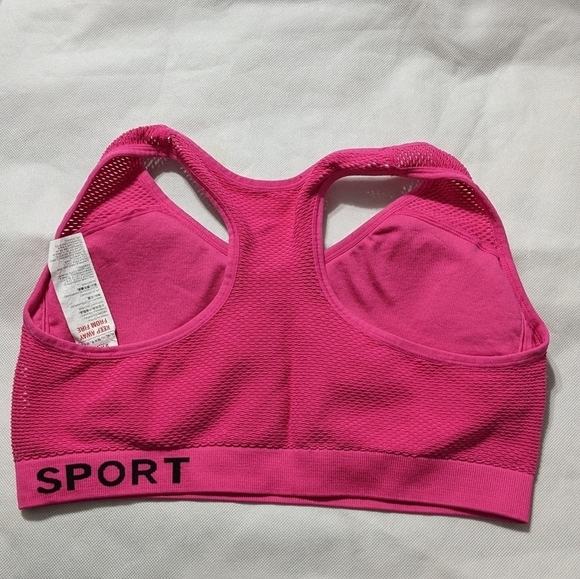 DKNY Sport Hot Pink Lightly Padded Sports Bra - size XL - Picture 3 of 10